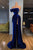 Blue One-shoulder Long Prom Evening Dress with Split Front GJS028