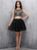 Two Piece Open Back Black Short Tulle Homecoming Dress with Gold Sequins 