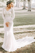 Sheath Long Sleeves Lace Wedding Dress LBQW0011