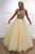 Yellow A Line Tulle V Neck Beads Long Prom Dress Formal Evening Dress GJS202