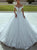 Off the Shoulder Ball Gown Lace Open Back Wedding Dresses