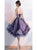 A Line Tulle Purple Appliques Sweetheart Lace Up Prom Dresses