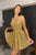 Shiny Sequins V Neck Golden Short Prom Homecoming Dress with Belt GJS690