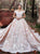 Sweep Train Tulle Appliques Pink Wedding Dresses