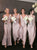 Sheath Pink Chiffon V Neck Pleats Bridesmaid Dresses 