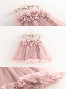 Knee Length Flowers Dresses with Pleats