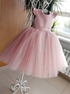 Ball Gown Pink Tulle Pearl Bowknot Flower Girl Dresses LBQF0049