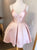 Cute A Line V Neck Pink Satin Homecoming Dresses