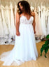 A Line Backless Tulle Beach Wedding Dress LBQW0090