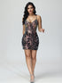 Chic Sleeveless Spaghetti Straps Lace Mini Homecoming Dress
