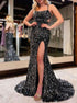 Sequin Lace-Up Back Mermaid Long Prom Gown with Slit