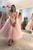 Pink Tulle Off The Shoulder Prom Dresses With Lace Up, Sweetheart Formal Gowns GJS750