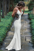 Mermaid V Neck Ivory Open Back Long Prom Dresses, Evening Party Dresses GJS756