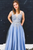 Gorgeous A-Line V Neck Appliques Sleeveless Sky Blue Beading Long Prom Dress GJS729