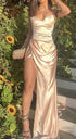 Mermaid Sweetheart Evening Dresses Long Satin Formal Dress Side Slit Party Gowns Y304