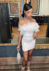 White Short Homecoming Dress With Ruffles Sexy Hoco Dresses Y334