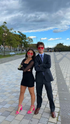 Black Dress with Long Sleeves Black Short Homecoming Dress Y1961