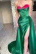 Sweetheart Sleeveless Mermaid Prom Gown with Dazzling Split