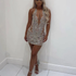 Luxurious Heavy Handmade Party Dress 22nd Birthday Dress Sexy Silver/Gold Homecoming Dress Y1426