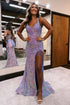 Sexy Sleeveless Slit Front Spaghetti Straps Prom Dress