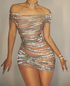 Sexy Crystal Beaded Mini Bodycon Party Dress Cocktail Dress Y8487