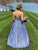 Blue sweetheart neck lace long prom dress lace blue bridesmaid dress GJS722