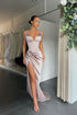 Spaghetti Straps Sleeveless V-Neck Split Prom Dress