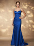 Royal Blue Mermaid Spaghetti Strap Sweetheart Floor-Length Satin Prom Dress
