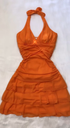 Orange Halter Chiffon Short Homecoming Dress Y2595