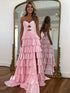 A Line Strapless Sweetheart Satin Prom Dress with Keyhole