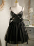 Black Sexy Sleeveless Beading Short Homecoming Dresses
