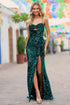 Cut Out Prom Dresses with Slit Spaghetti Strap Prom Dress SYP146