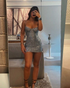 Sparkly Grey Sequins Dress Sexy Grey Homecoming Dress Y4212