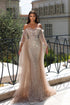 Chic Long Mermaid Sweetheart Tulle Sequined Prom Dress with Sleeves