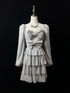 Cute Silver Gray Tulle Bow A Line Layered Short Party Dress Homecoming Dress Y8651