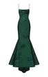 Emerald Green Spaghetti Straps Mermaid/Trumpet Prom Dress,Chic Evening Dress Y1800