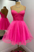 A-line Hot Pink Homecoming Dress Short Party Dress PD533