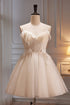A Line Sweetheart Spaghetti Straps Tulle Short Homecoming Dresses