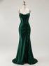 Mermaid Corset Spaghetti Straps Long Prom Dress with Slit