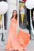 Mermaid Halter Orange Long Prom Dress SYP153