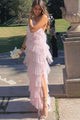 Elegant Halter Tulle Blue Prom Dress With Layers, Long Formal Evening Dresses GJS745