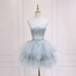 Elegant Grey Feather Short Homecoming Dress s05