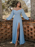 Off Shoulder Chiffon Prom Dress with Slit SYP170