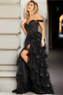 Tiered Ruffle Prom Dress High Slit Corset Prom Dress SYP174
