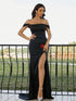 Long Prom Dresses Off the Shoulder Brush Train Dresses SYP23