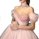 Pink Tulle Off The Shoulder Prom Dresses With Lace Up, Sweetheart Formal Gowns GJS750