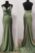 Olive Green Cowl Neck Trump Long Prom Dress SYP107