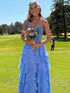 One Shoulder A-Line Empire-Waist Tiered Chiffon Prom Dress