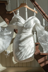 White Long Sleeves Homecoming Dress with Pleated White Graduation Dress Y2545