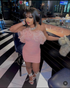 Lovely Pink Bodycon Dress Short Pink Homecoming Dress with Ruffles Y1943